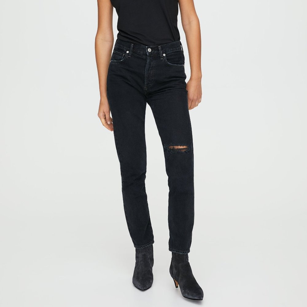 CITIZENS OF HUMANITY Women's Size 27 Black Liya High Rise Classic Fit Crop Jeans